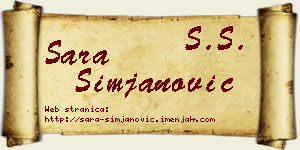 Sara Simjanović vizit kartica